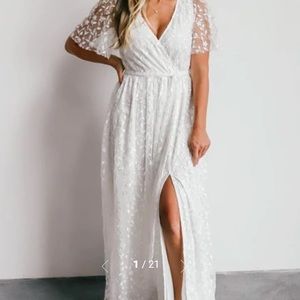 NWOT marseille embossed maxi dress white